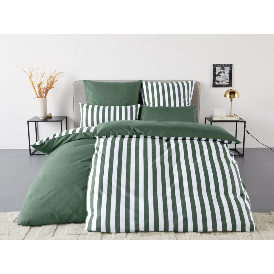 andas Tweezijdig te gebruiken overtrekset Greta in mt. 135x200, 155x220 of 200x200 cm Dekbedovertrek met strepen in verschillende kwaliteiten, vanaf 135x200 cm afbeelding 1