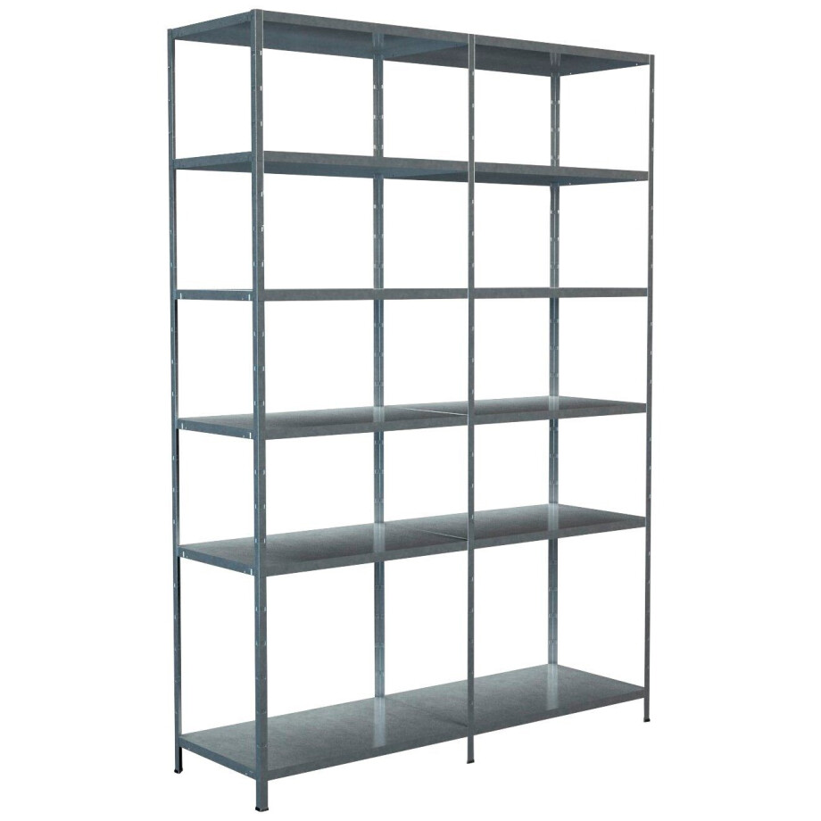 SCHULTE Regalwelt Stellingkast Montagesysteem basis- en aanbouwrek Metaal verzinkt, 2300x1600x500 mm, 12 planken afbeelding 1