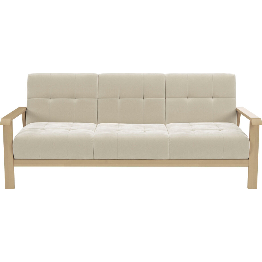 sit&more 3-zitsbank Billund Armleuningen van natuurlijk beukenhout, verschillende bekledingen en kleuren afbeelding 1