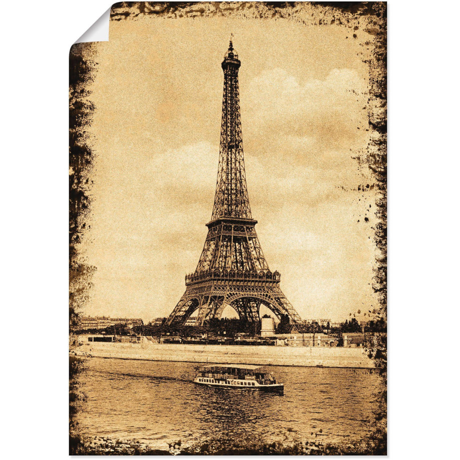 Artland Poster Parijs - Eiffeltoren Vintage als artprint op linnen, muursticker of poster in verschillende maten afbeelding 1