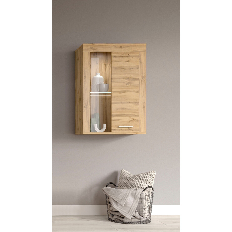 INOSIGN Vitrinekast Aosta, breedte 60 cm, staand of hangend, in verschillende kleuren Deurafdichting verwisselbaar, 1 glazen inlegvloer, hangvitrine, staande vitrine afbeelding 1
