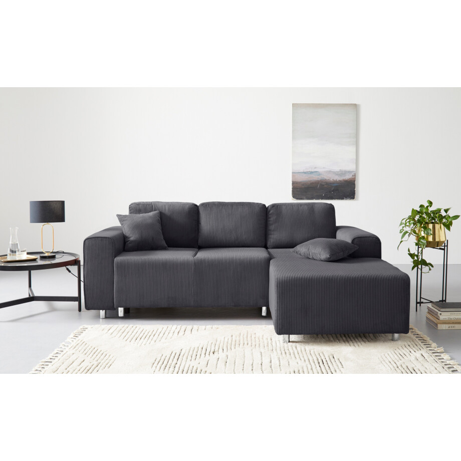 Guido Maria Kretschmer Home&Living Hoekbank Györ L-vorm, optioneel met bedfunctie en bedlade inclusief 2 sierkussens afbeelding 1