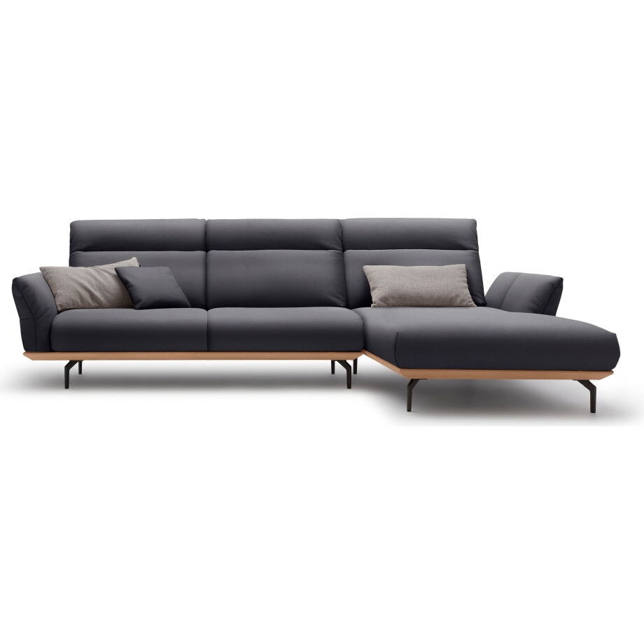 Hülsta Sofa Hoekbank Hs.460 Sokkel in eiken, onderstel in umbra grijs, breedte 318 cm afbeelding 1