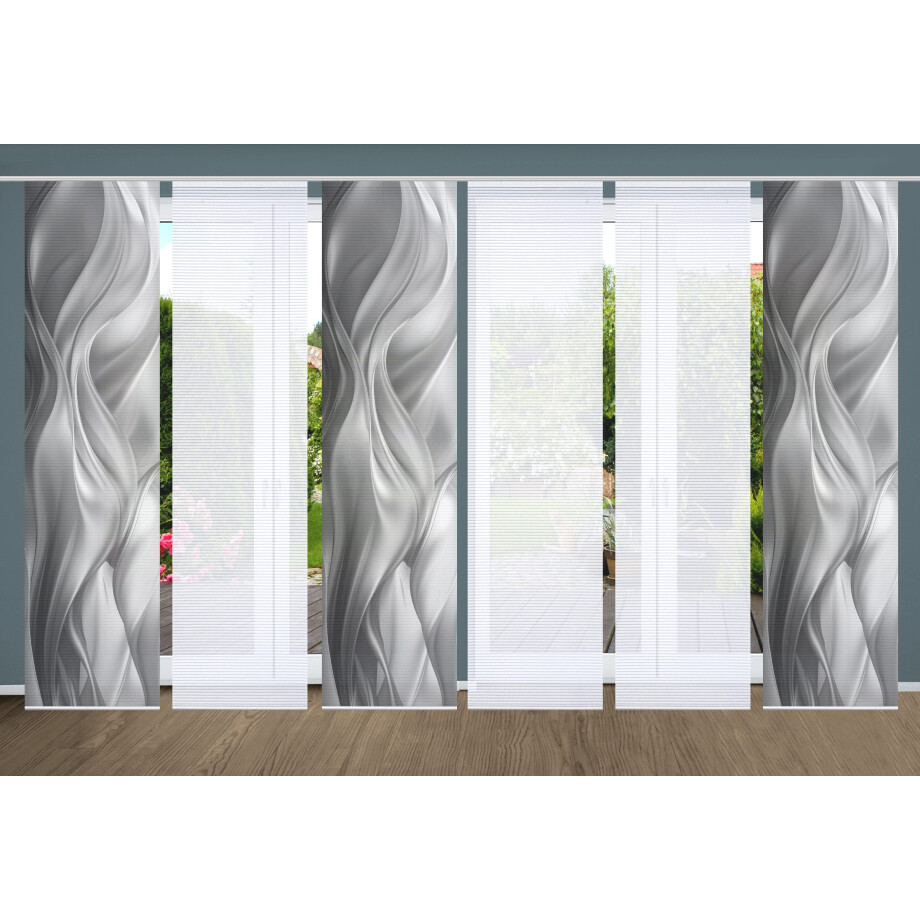 HOME in green Paneelgordijn Alcina SET DIGITALE PRINT, BAMBOELOOK GERECYCLED (6 stuks) afbeelding 1