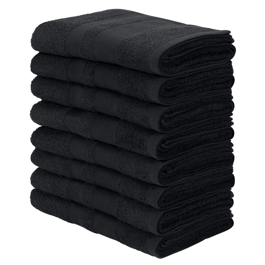 my home Handdoeken Vanessa Handdoeken met randdessin, 100% katoen, uni, zacht (set, 8 stuks) afbeelding 1
