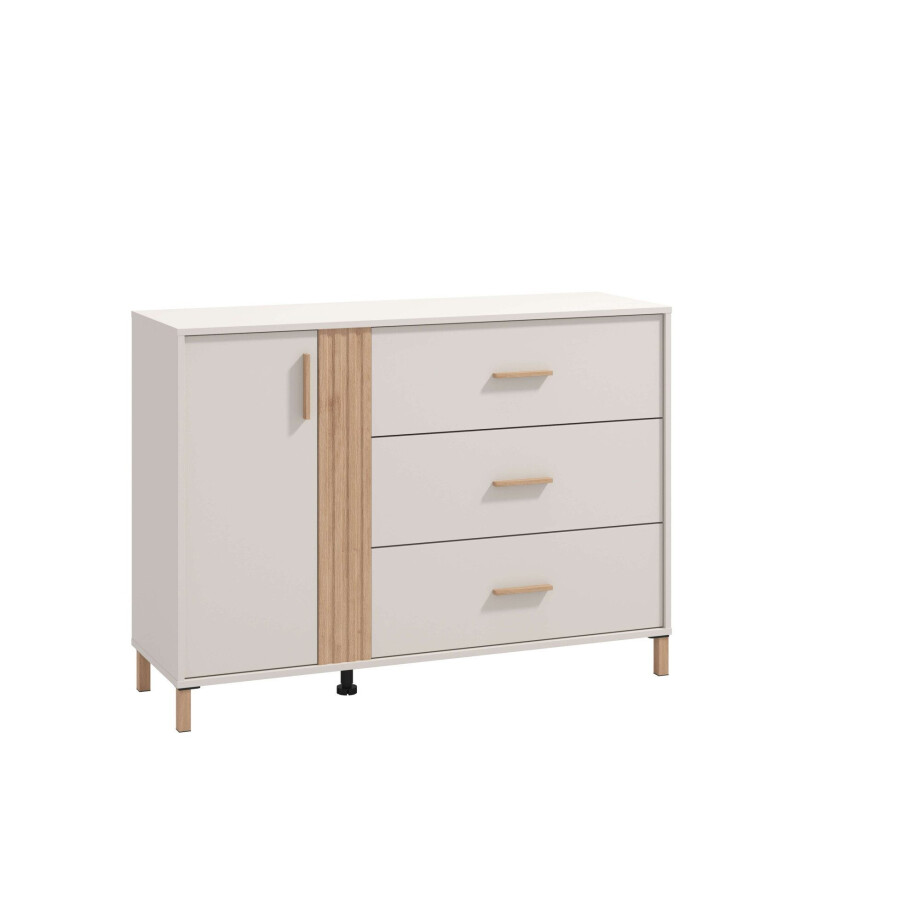 Home affaire Kast Belfort ladekast dressoir 3 laden en 1 deur 125x40x90, fsc-gecertificeerd houtmateriaal, trendkleur cashmere afbeelding 1