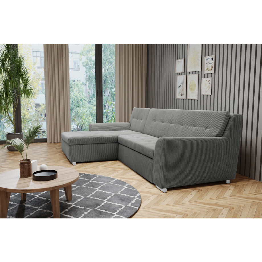 sit&more Hocker Dundee met inklapfunctie, binnenvering en hoogwaardige edelstalen poten afbeelding 