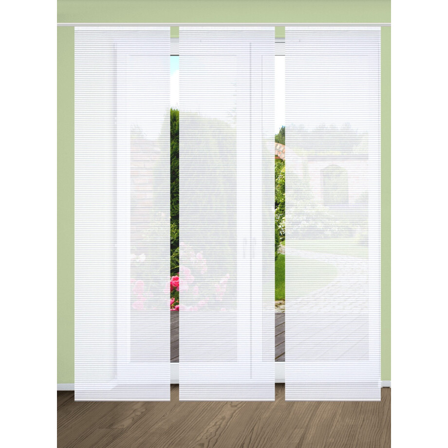 HOME in green Paneelgordijn ROMOLUS SET DIGITALE PRINT, BAMBOELOOK GERECYCLED (3 stuks) afbeelding 1