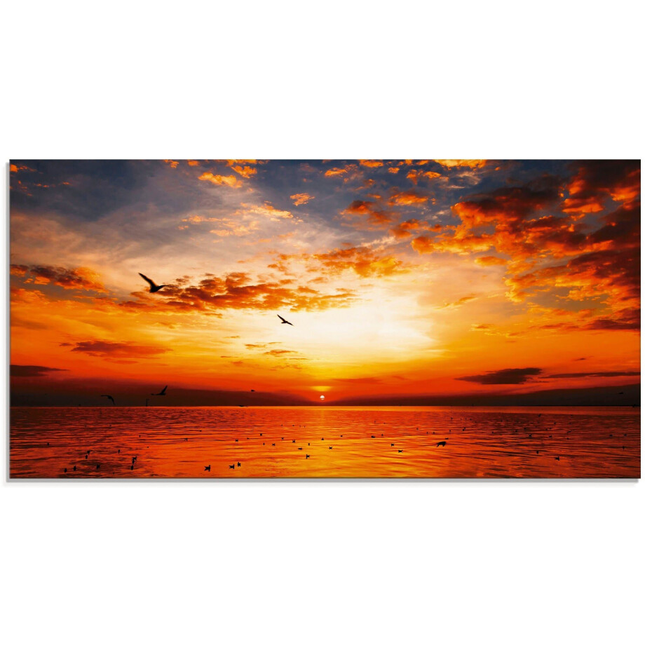 Artland Print op glas Zonsondergang aan het strand afbeelding 1