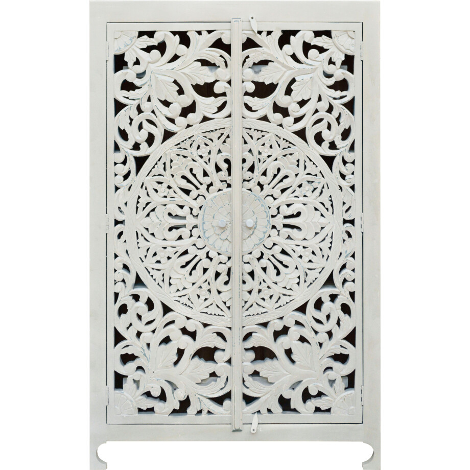 Home affaire Bergkast Kenmare Mangohout, decoratief houtsnijwerk, breedte 100 cm afbeelding 1