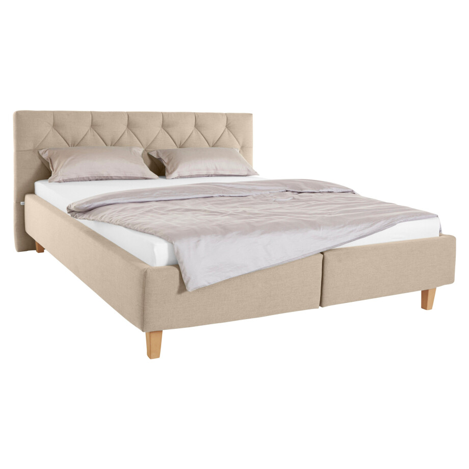 Guido Maria Kretschmer Home&Living Gestoffeerd bed Sunley 100 Kruisstiksel, hoofdbordhoogte 102 cm, zonder of met matras/lattenbodem afbeelding 1