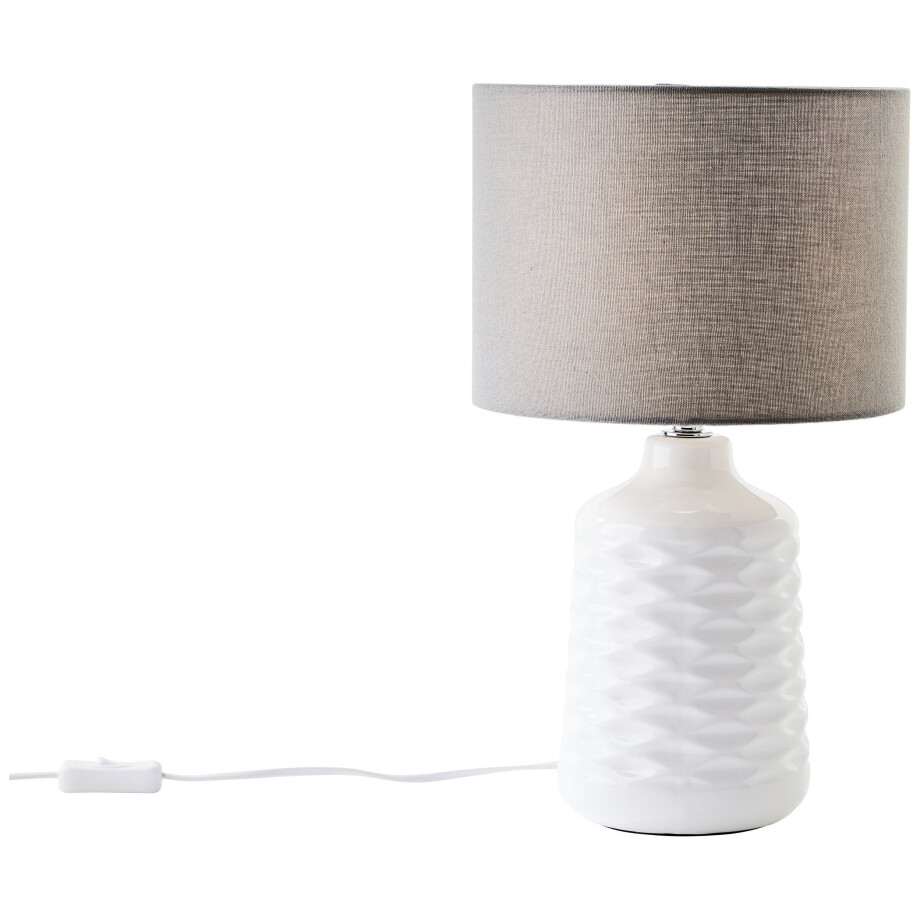 Brilliant Leuchten Tafellamp Ilysa Ø 25 cm, E14, keramiek/metaal/textiel afbeelding 1