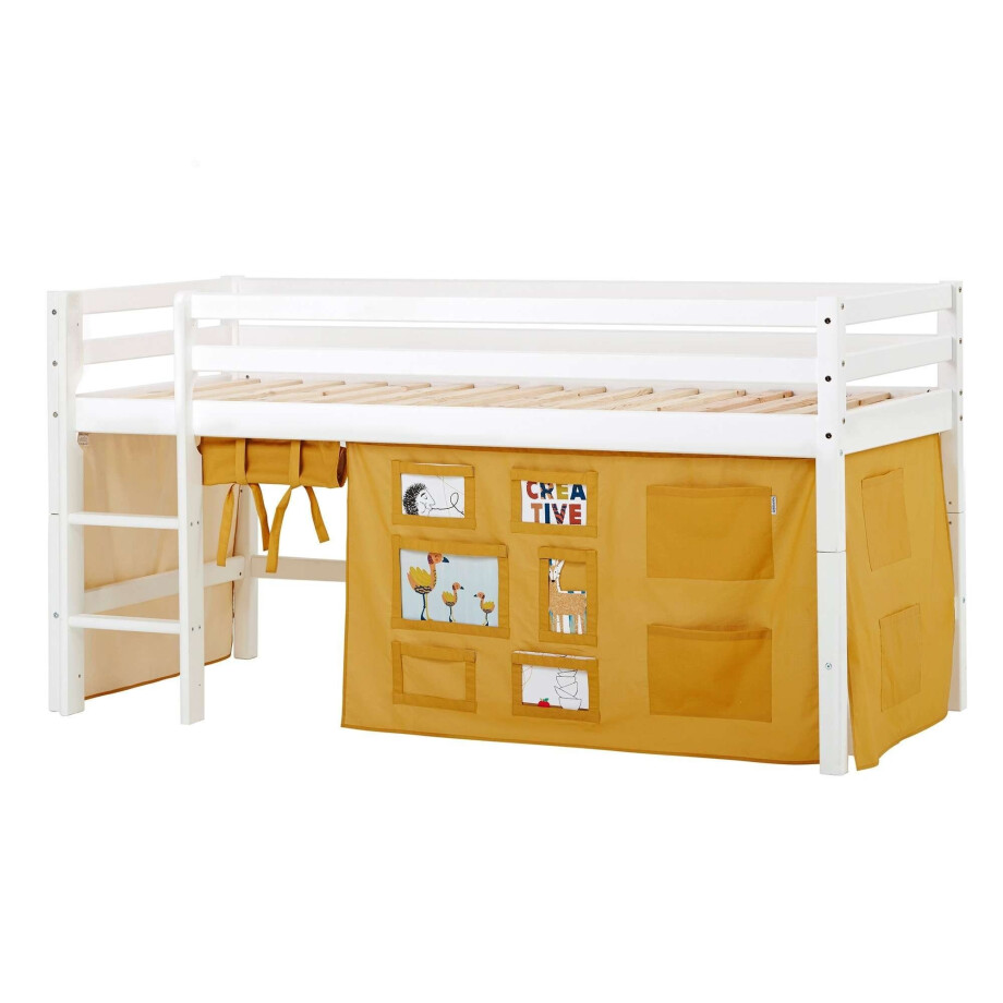 Hoppekids Hoogslaper ECO Dream, kinderbed, speelbed, halfhoog bed van massief hout afbeelding 1