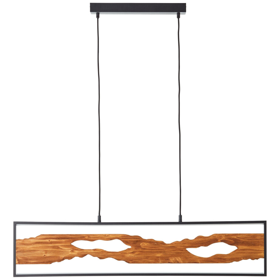 Brilliant Leuchten Led-hanglamp Chaumont Breedte 100 cm, 2300 lm, inkortbaar, Aluminium/Metaal/Hout, zwart/hout afbeelding 1