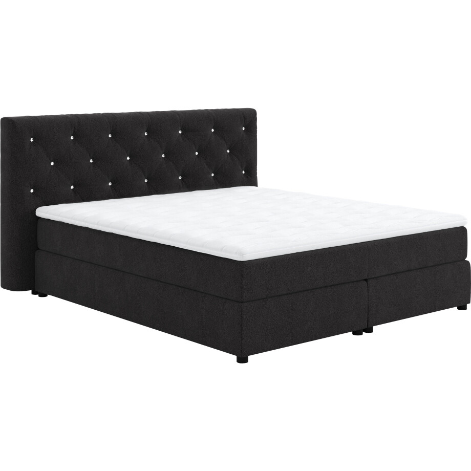 COTTA Boxspring Castlerock met strass-steentjes in het hoofdeinde, incl. topper afbeelding 1
