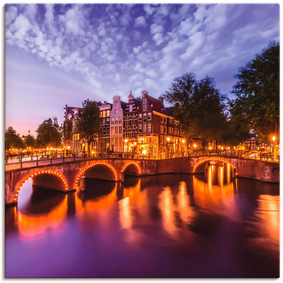 Artland Artprint Amsterdam Keizersgracht Leidsegracht als artprint op linnen, poster, muursticker in verschillende maten afbeelding 1