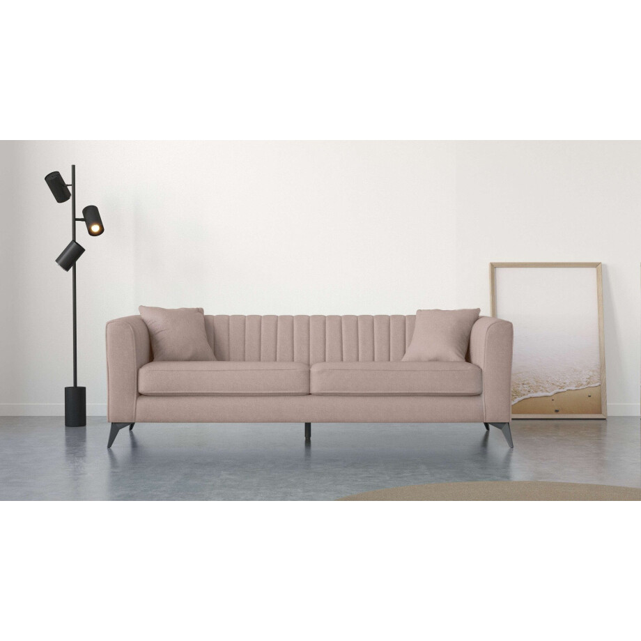 Places of Style 4-zitsbank MATTHEW elegant designsofa, afmetingen B/D/H: 231/86/74 cm XXL, stiksels in de rug, losse zitkussens, inclusief 2. sierkussen afbeelding 1
