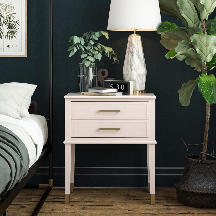 CosmoLiving by Cosmopolitan Bijzettafel Westerleigh 1 lade, van gemakkelijk te onderhouden mdf, poten van massief hout, hoogte 72 cm (1 stuk) afbeelding 1