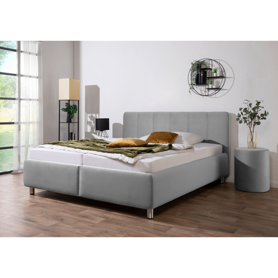 Maintal Gestoffeerd bed Wiesenblick, verkrijgbaar in fluweel en structuur afbeelding 