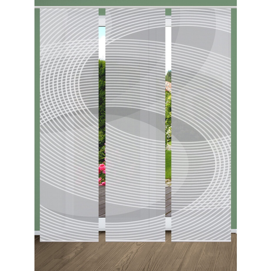 HOME in green Paneelgordijn DACIO 3-DELIGE SET SET DIGITALE PRINT, BAMBOELOOK GERECYCLED (3 stuks) afbeelding 1