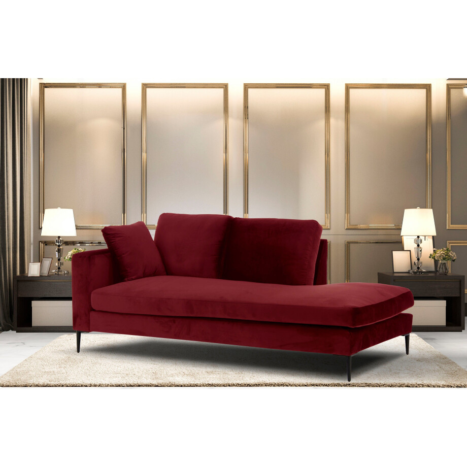 Leonique Récamier Cozy chaise longue, afmetingen B/D/H: 195/97/80 cm met los kussen en metalen poten, armleuning naar keuze links of rechts afbeelding 1