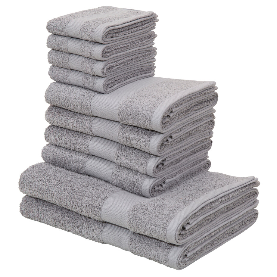 my home Handdoekenset Melli, 2 douchehanddoeken 70x140, 4 handdoeken 50x100, 4 gastendoeken 30x50 (set, 10-delig) afbeelding 1