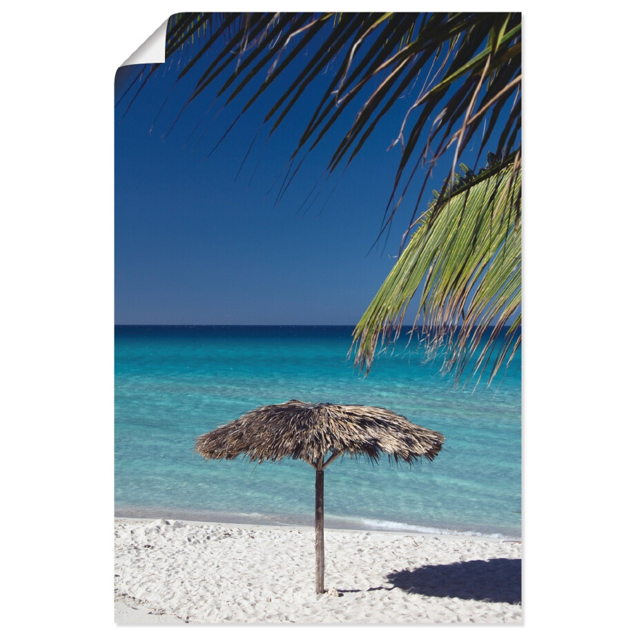 Artland Poster Parasol aan het strand als artprint van aluminium, artprint op linnen, muursticker of poster in verschillende maten afbeelding 1