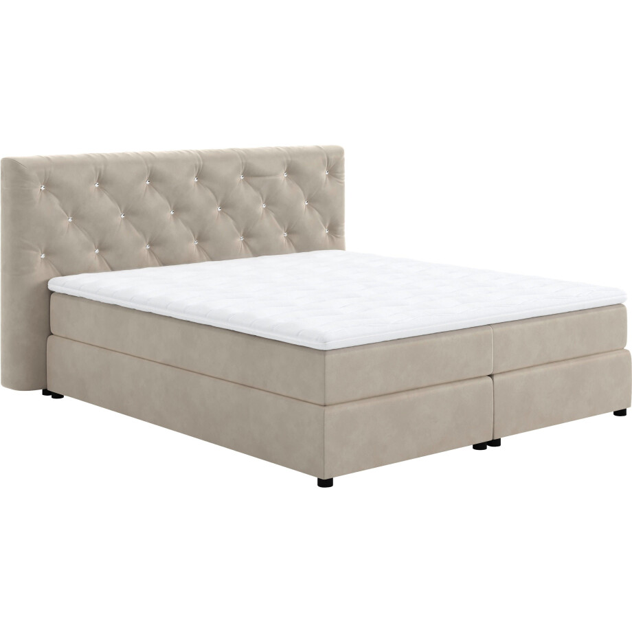 COTTA Boxspring Castlerock met strass-steentjes in het hoofdeinde, incl. topper afbeelding 1