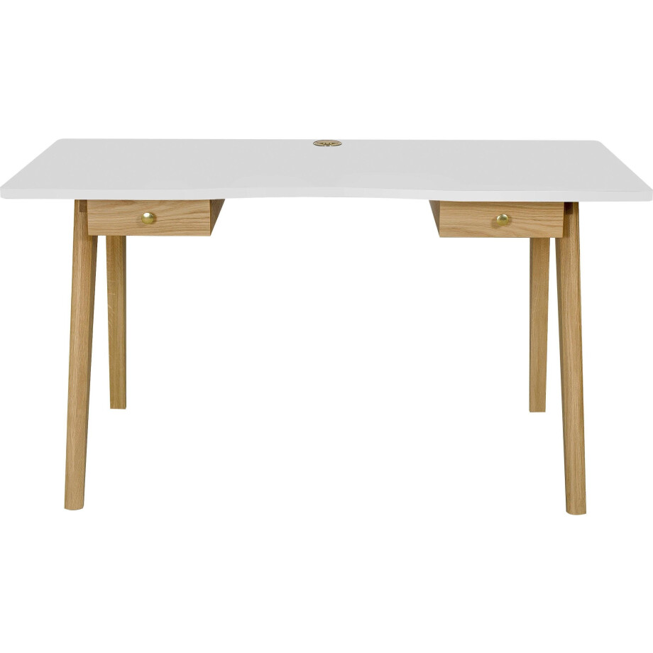 Woodman Bureau Peer in scandinavisch design, tafelpoten van massief eiken afbeelding 1