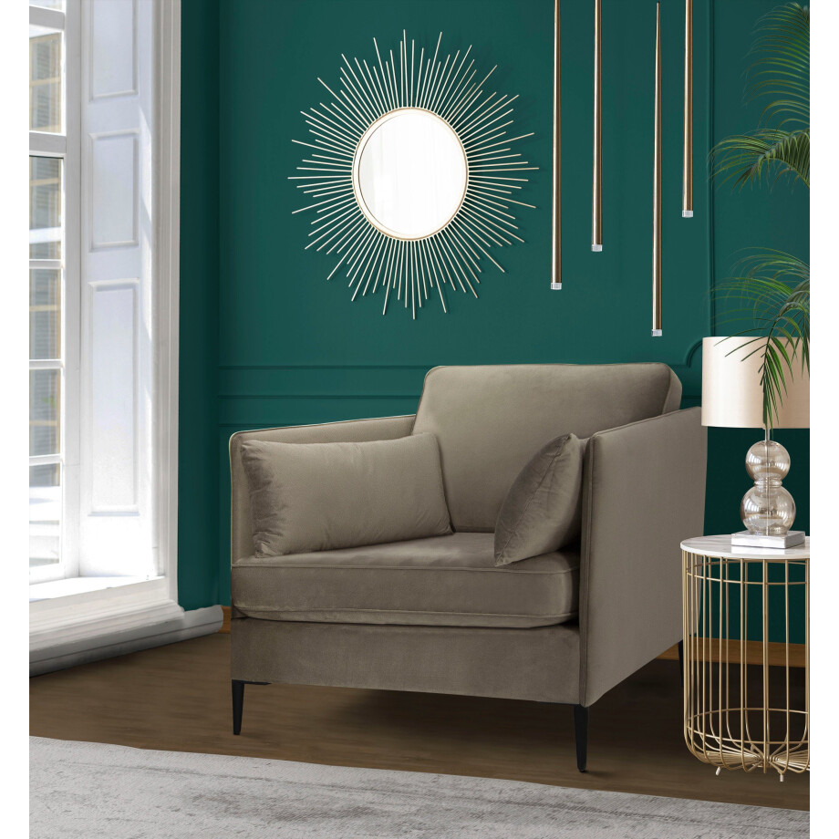 Leonique Fauteuil Light inclusief losse sierkussens, met smalle armleuningen en telescooppoten afbeelding 1