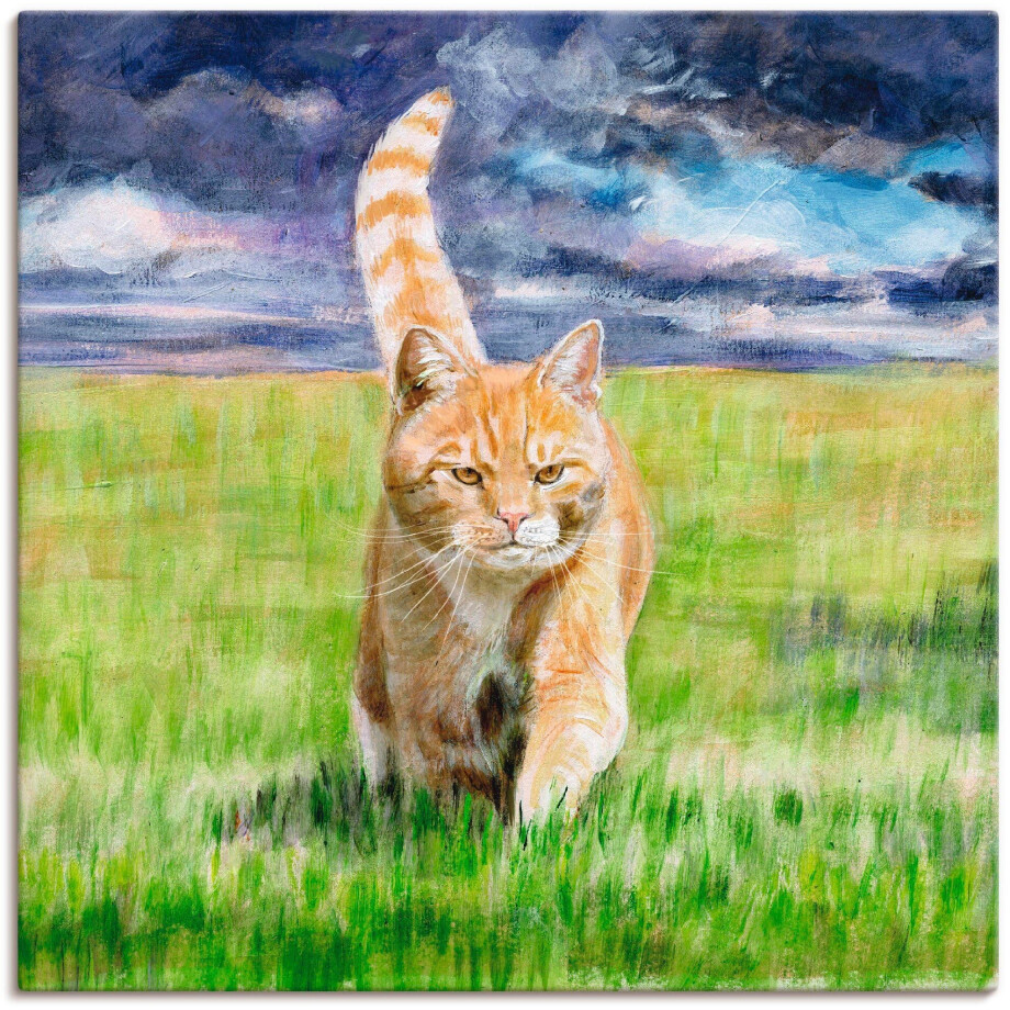 Artland Artprint op linnen Op jacht gespannen op een spieraam afbeelding 1