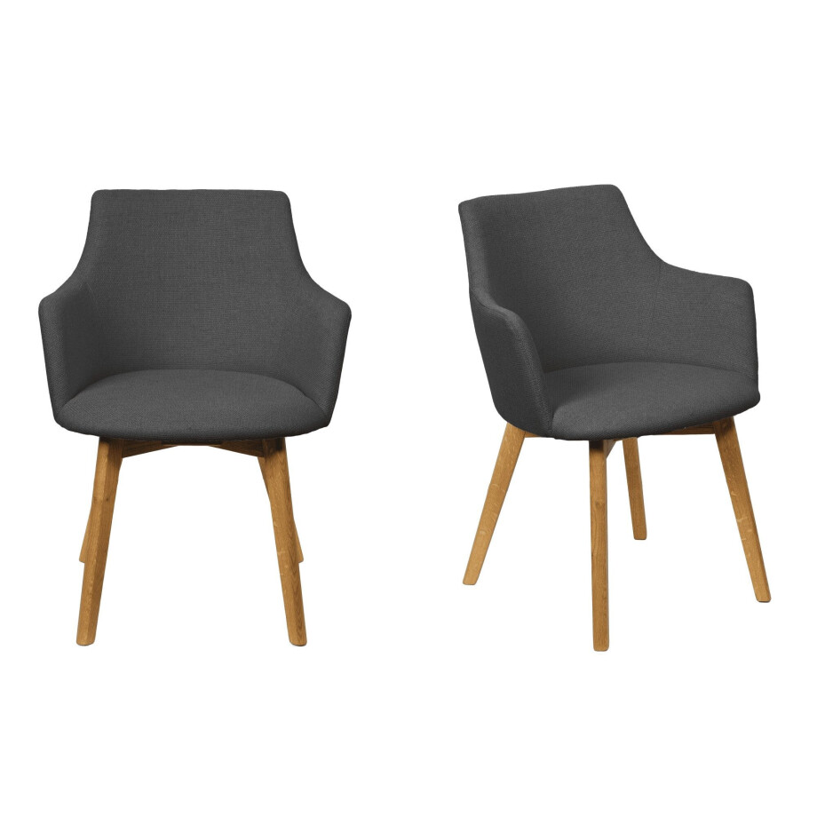 Home affaire Stoel met armleuningen Ena eettafelstoel, gestoffeerde fauteuil, woonstoel, eetstoel met armleuningen (set, 2 stuks) afbeelding 1