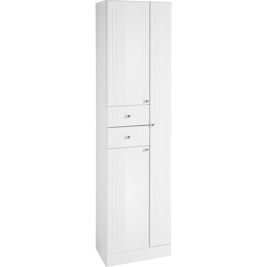 Saphir Hoge kast Quickset 955 Badkamermeubel, 50 cm breed, 3 deuren, 2 laden Hoge badkamerkast inclusief deurdemper, grepen in glanzend chroom afbeelding 1