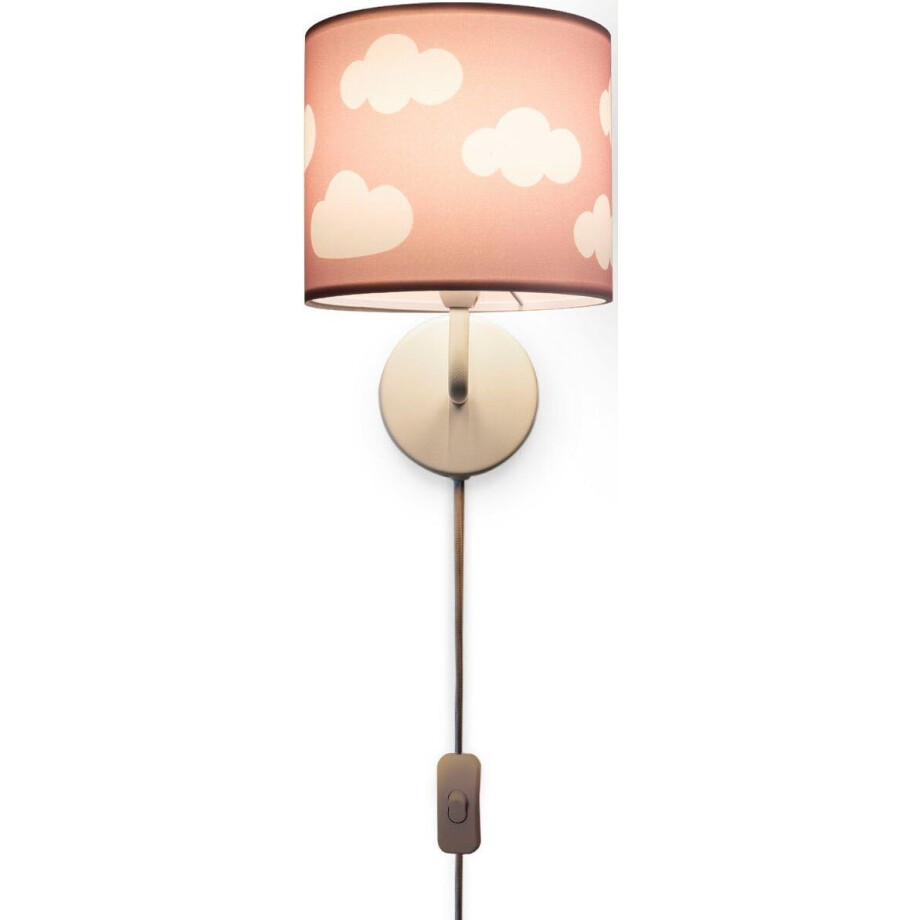 Paco Home Wandlamp Luca Cosmo Kinderkamer wandlamp kind kinderlamp wolken hemel met stekker afbeelding 1