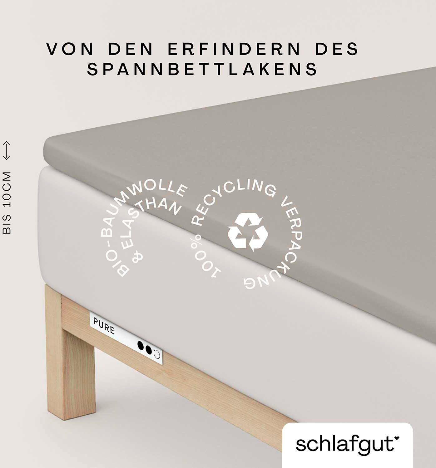 Schlafgut Hoeslaken PURE TOPPER in maat 90x200, 140x200 of 180x200 cm, hoes voor topper van 100% biologische katoen, voor matrassen tot 10 cm hoogte, beddengoed (1 stuk) afbeelding 1