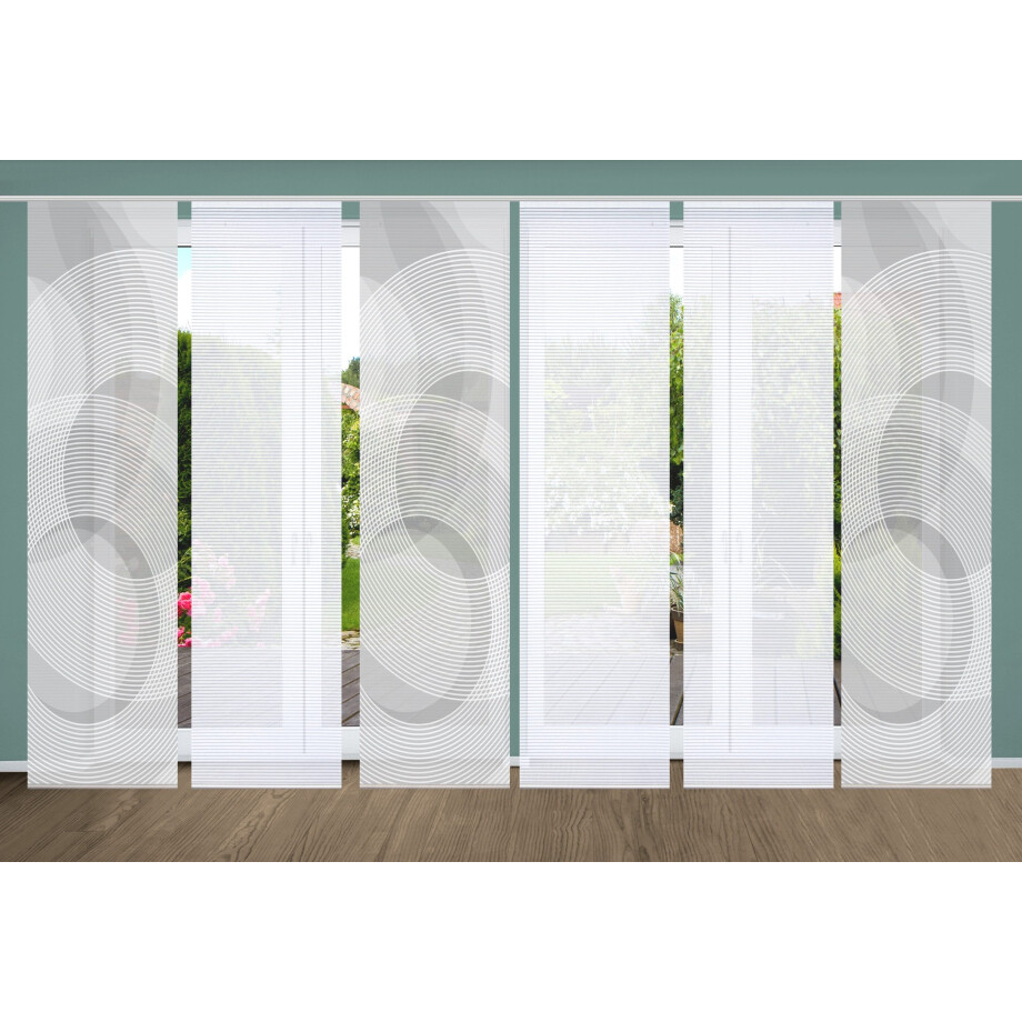 HOME in green Paneelgordijn AFONSO SET DIGITALE PRINT, BAMBOELOOK GERECYCLED (6 stuks) afbeelding 1
