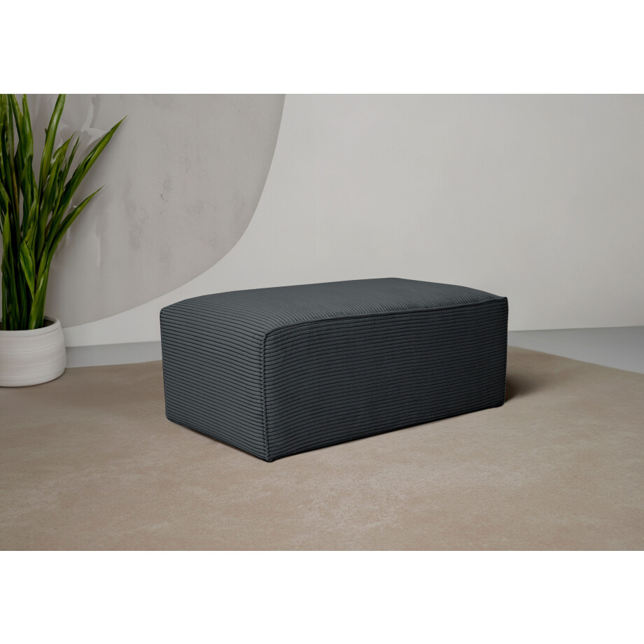 INOSIGN Hocker Clayton met een trendy ribfluwelen bekleding afbeelding 1
