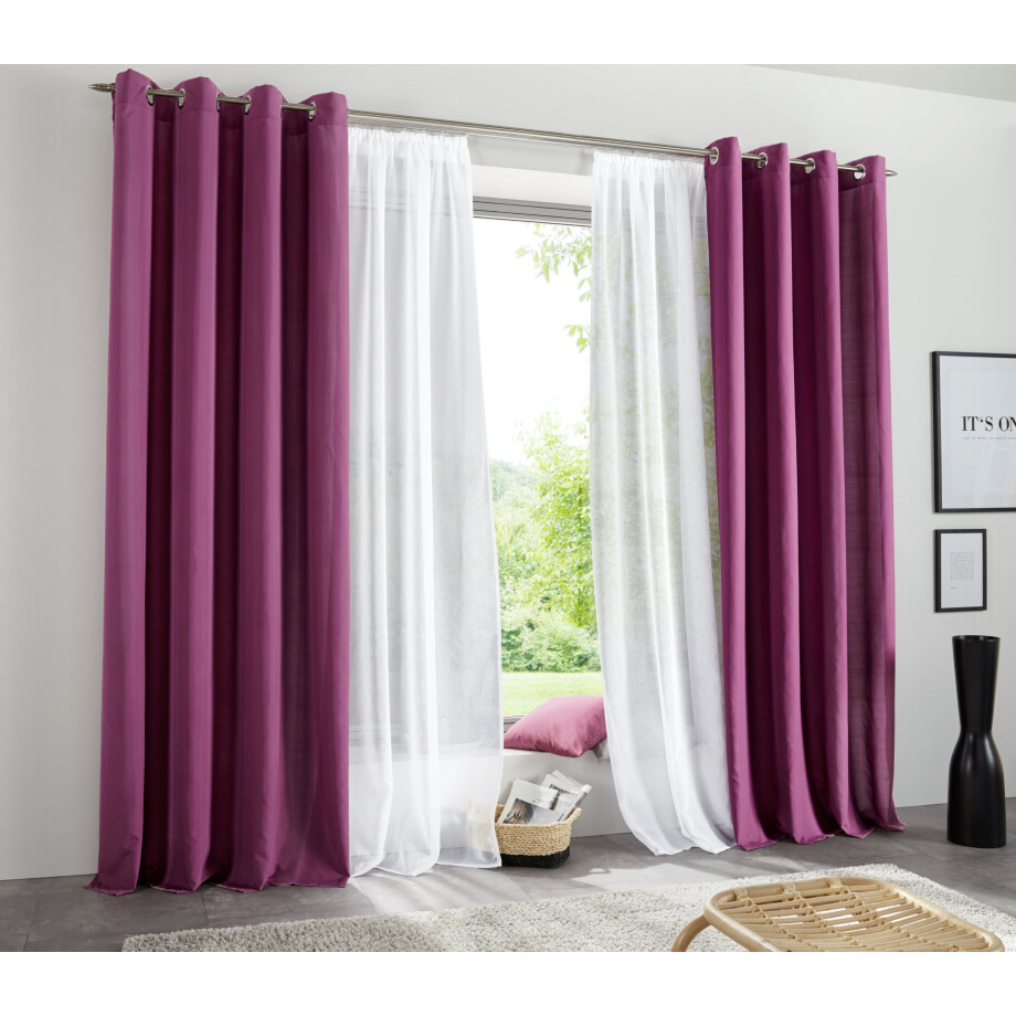 my home Gordijn Raja 2-pack, bestseller, effen, modern, onderhoudsvriendelijke microvezel (2 stuks) afbeelding 1