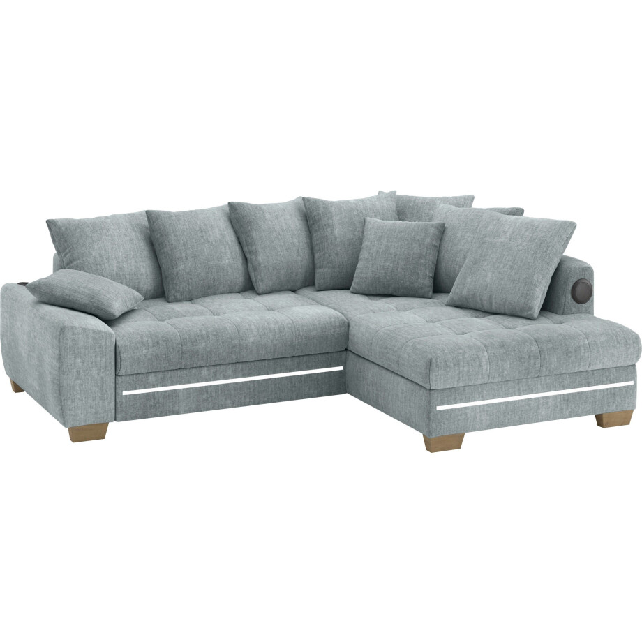 Mr. Couch Hoekbank Nikita II, L-vorm met koudschuim, rgb-led, geluidssysteem, optioneel met bed, bedlade afbeelding 1