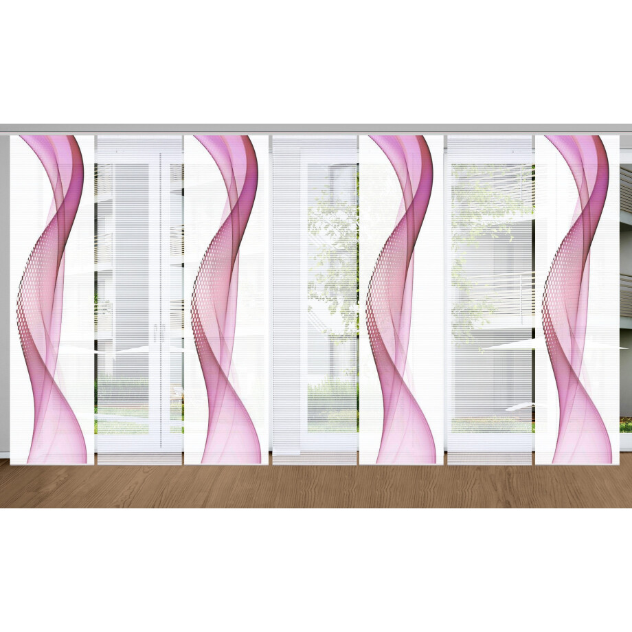HOME in green Paneelgordijn NEVOLA SET DIGITALE PRINT, BAMBOELOOK GERECYCLED (7 stuks) afbeelding 1