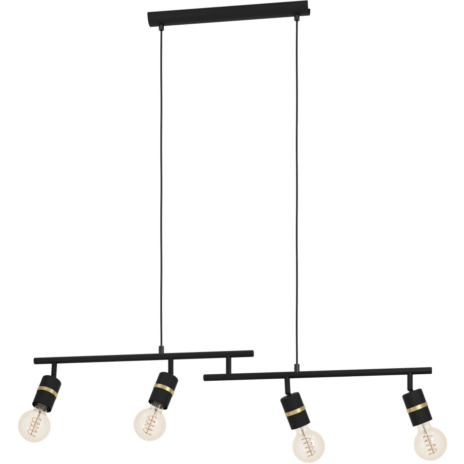 EGLO Hanglamp LURONE Hanglamp in zwart en messing van staal - excl. E27 - 10W (1 stuk) afbeelding 1