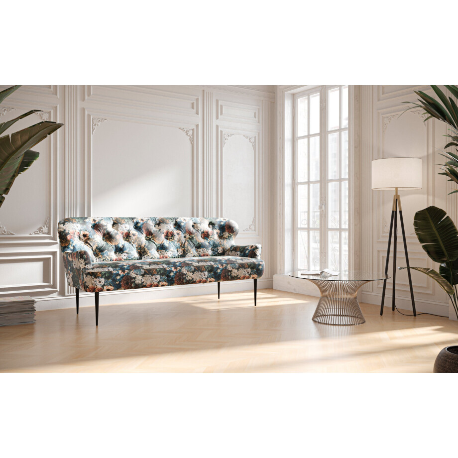 Places of Style 3-zitsbank Amber met capitonnage, in verschillende stofsoorten afbeelding 1