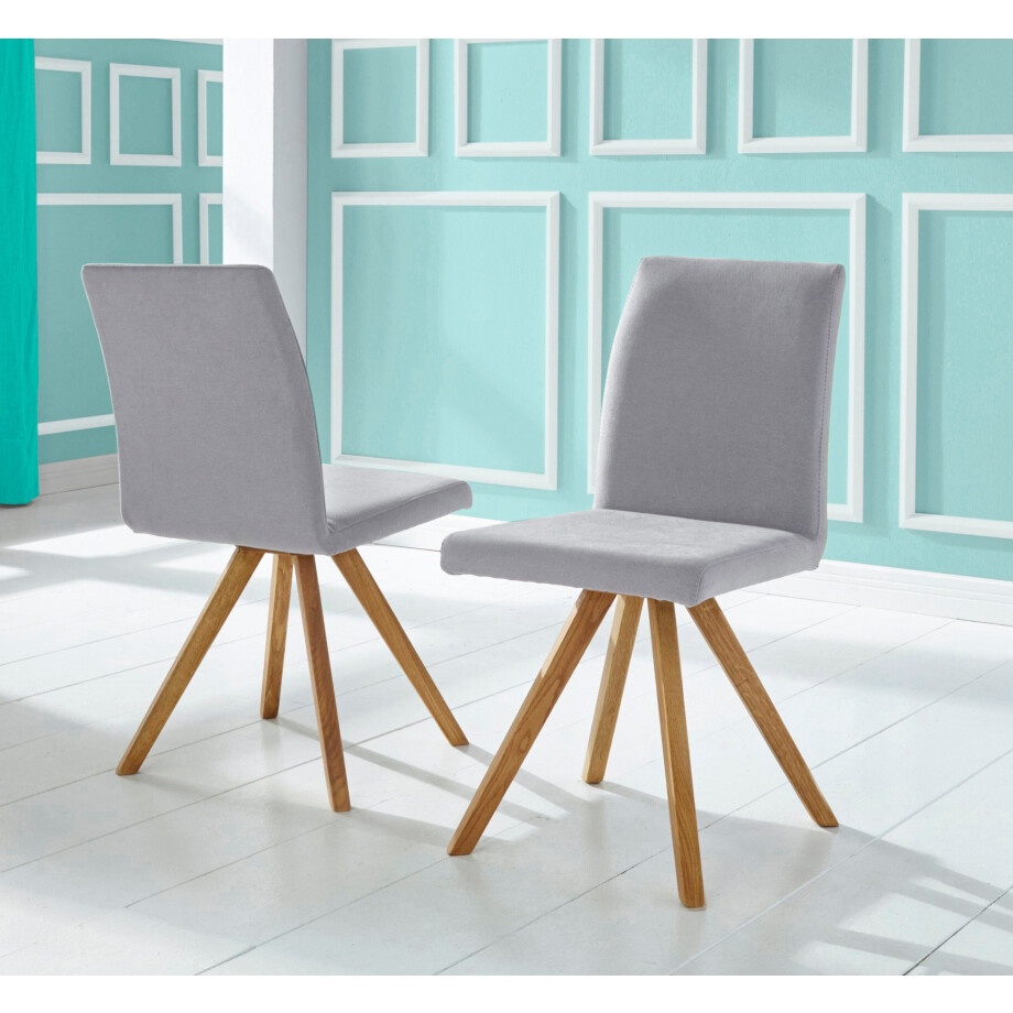 Home affaire Kuipstoel Rio Bekleding van imitatieleer of structuurstof en het frame is geolied eiken (2 stuks) afbeelding 1