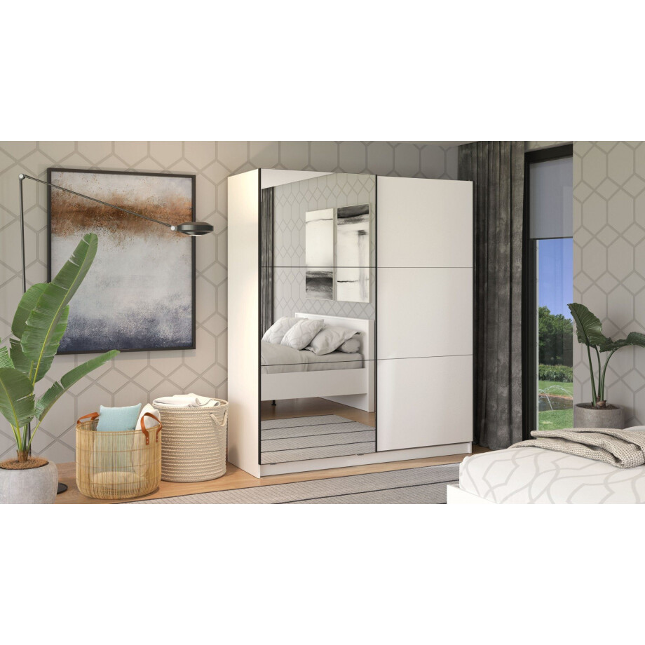 INOSIGN Zweefdeurkast Sierra kledingkast met spiegel linnenkast garderobe Topseller INCLUSIEF interne indeling, FSC-gecertificeerd, OTTOs Choice afbeelding 1