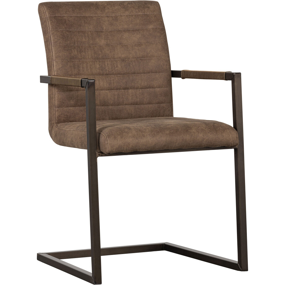 WOOOD Eetkamerstoel Bas Vrije schommelstoel, gepolsterd, breedte 54 cm, metalen frame (set, 2 stuks) afbeelding 1
