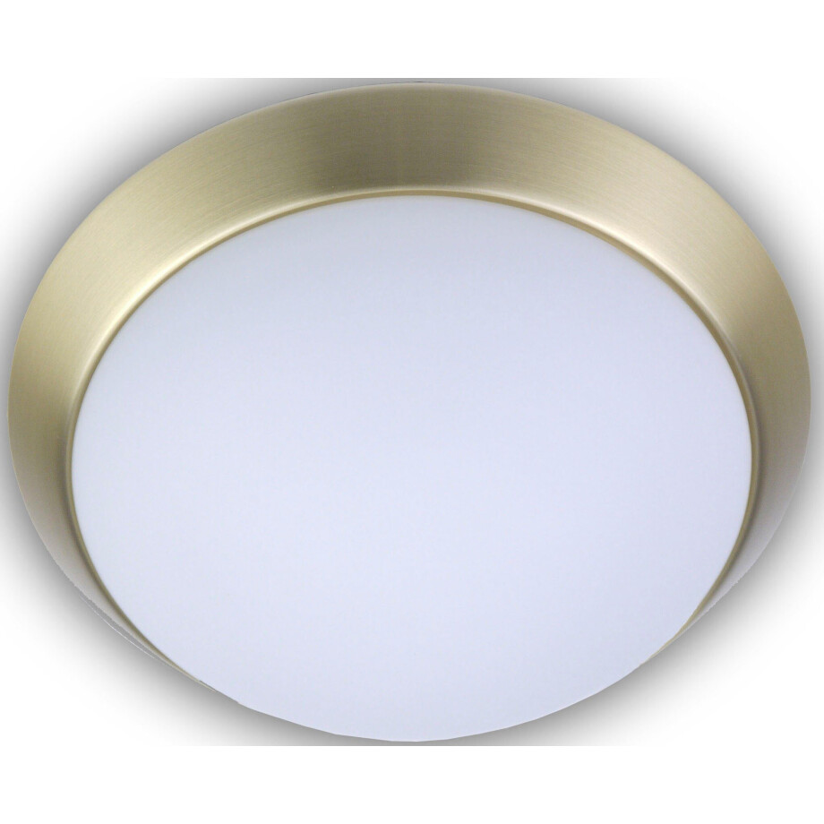 niermann Plafondlamp Opal matte, decoratieve ring matte messing, HF-sensor, LED (1 stuk) afbeelding 1