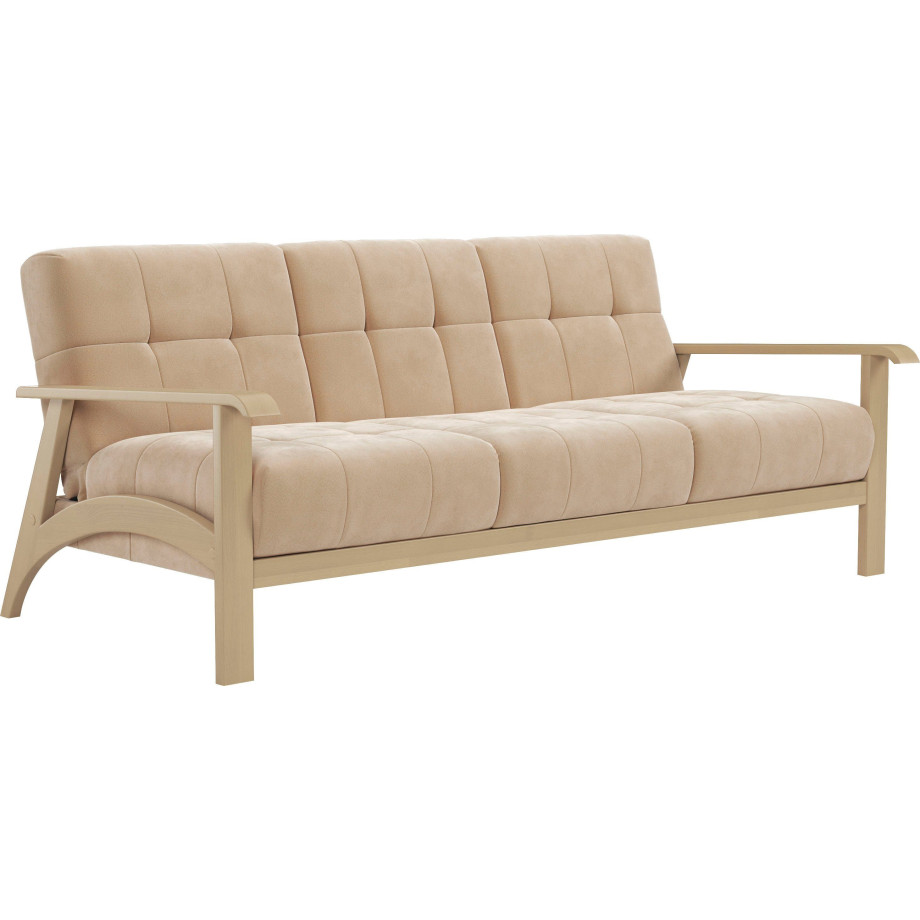 sit&more 3-zitsbank Billund Armleuningen van natuurlijk beukenhout, verschillende bekledingen en kleuren afbeelding 1
