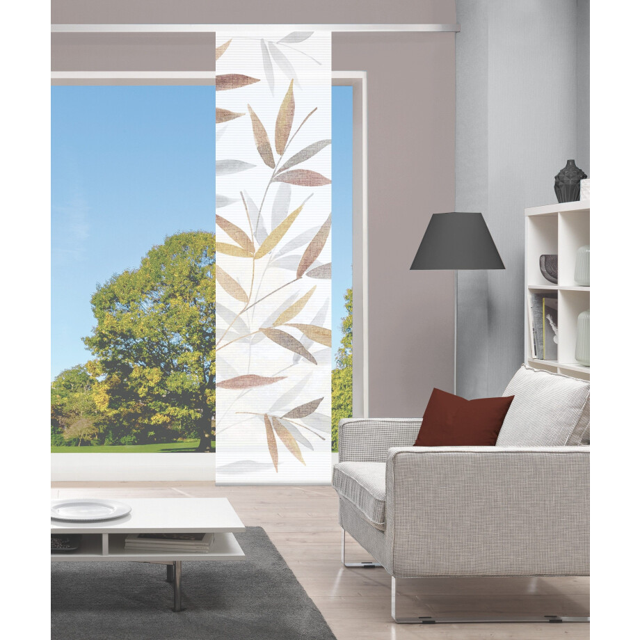 HOME in green Paneelgordijn RANDOW SET DIGITALE PRINT, BAMBOELOOK GERECYCLED (1 stuk) afbeelding 1