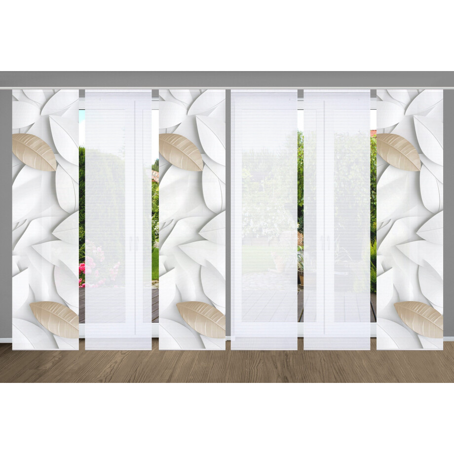 HOME in green Paneelgordijn Lison SET DIGITALE PRINT, BAMBOELOOK GERECYCLED (6 stuks) afbeelding 1