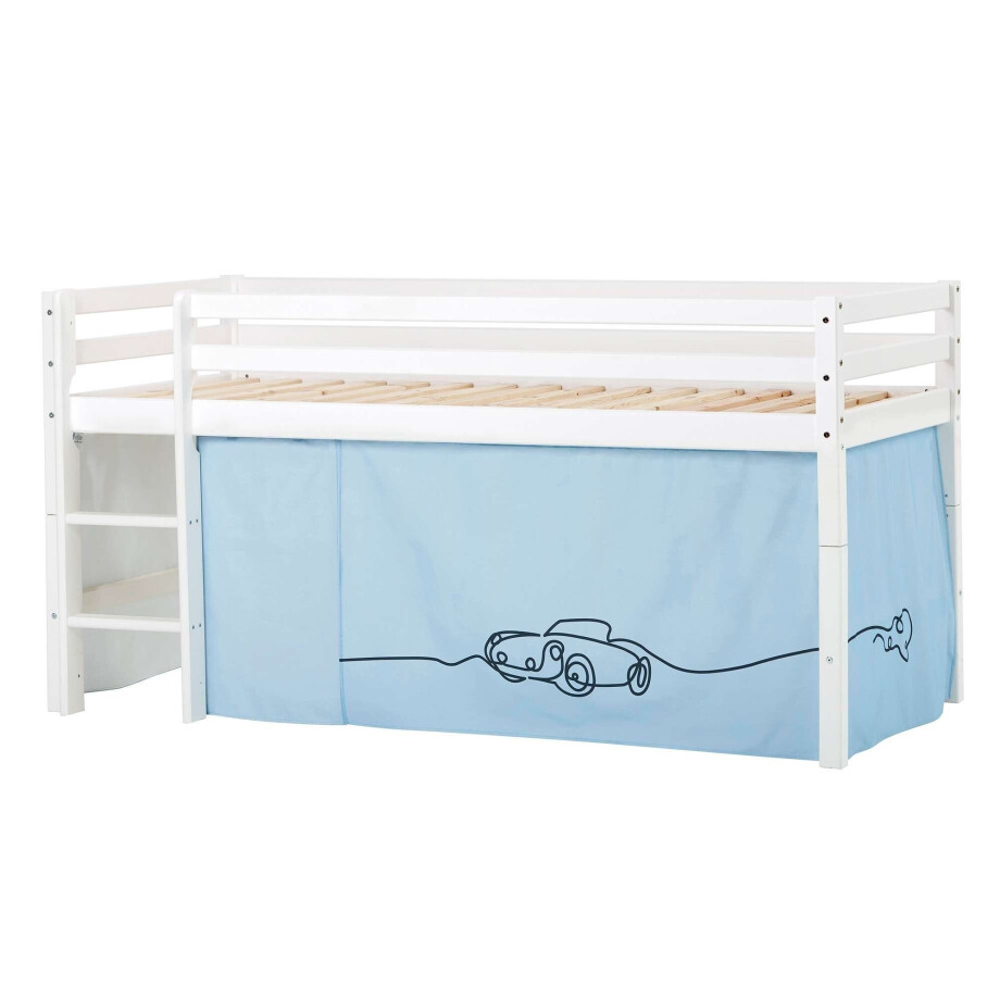 Hoppekids Hoogslaper ECO Dream, kinderbed, speelbed, halfhoog bed van massief hout afbeelding 1